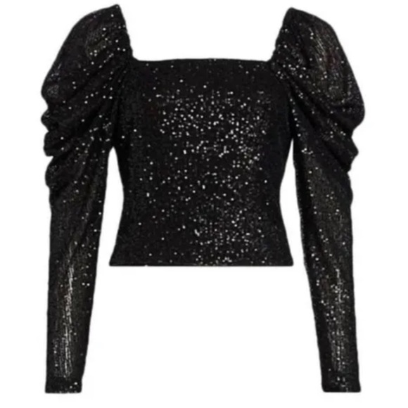 Ramy Brook Tops - ✨✨🪩RAMY BROOK NEW YORK sequins zipper back cap sleeve blouse 😎